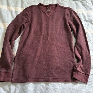 Sonoma Red Crewneck Shirt with Ribbed Cuffs